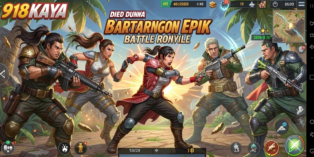 Tampilan grafis menakjubkan dari permainan Battle Royale 918KAYA.