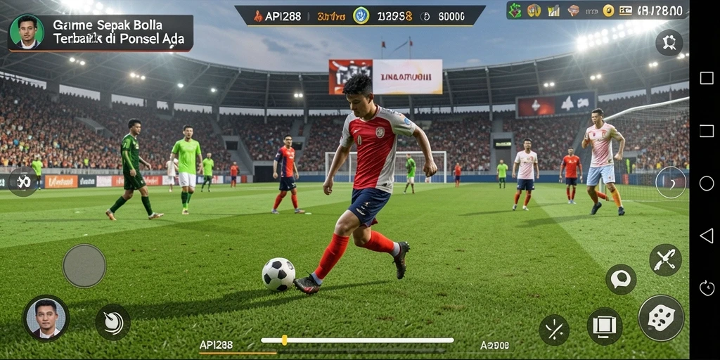 Tampilan permainan sepak bola yang seru dan kompetitif di API288.