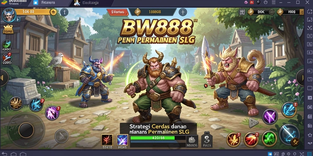 Tangkapan layar menunjukkan pertempuran strategis yang mendebarkan di BW888.