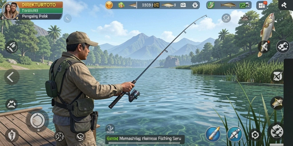Screenshot menarik dari gameplay memancing di DIREKTURTOTO.