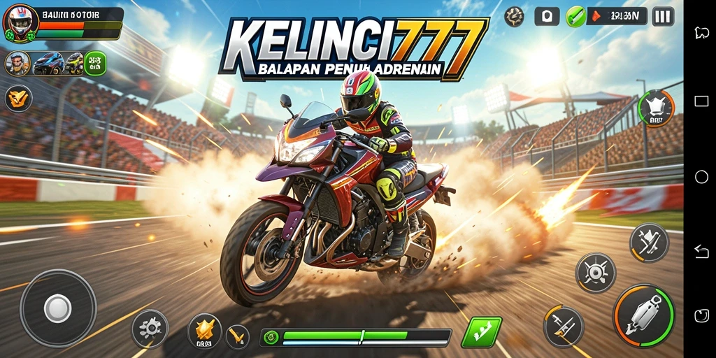 Tampilan gameplay KELINCI777 saat balapan motor dengan grafis menakjubkan.