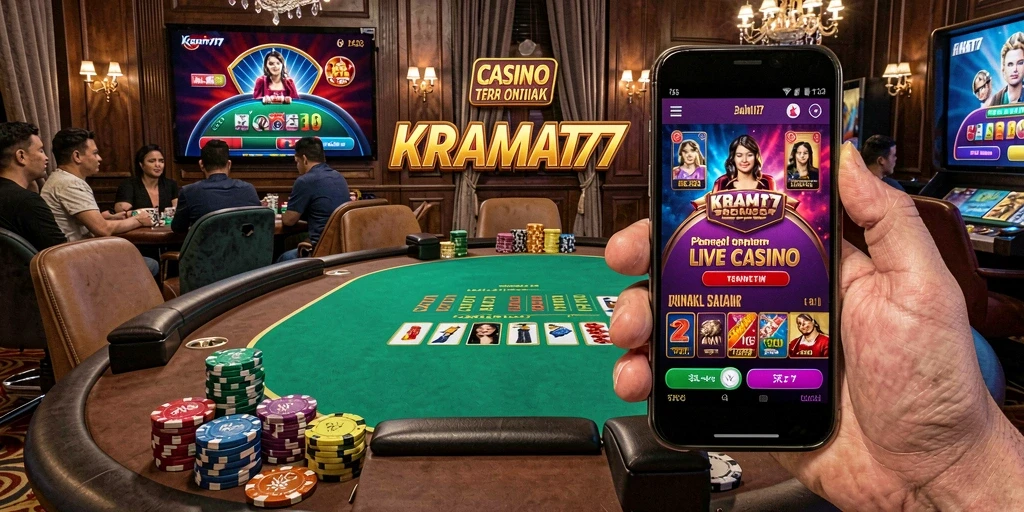 Gameplay mendebarkan di KRAMAT77 dengan dealer langsung dan opsi taruhan.