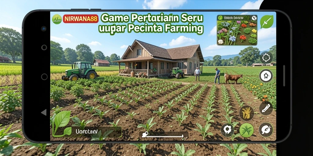 Tampilan gameplay NIRWANA88 dengan aktivitas bertani yang menyenangkan.