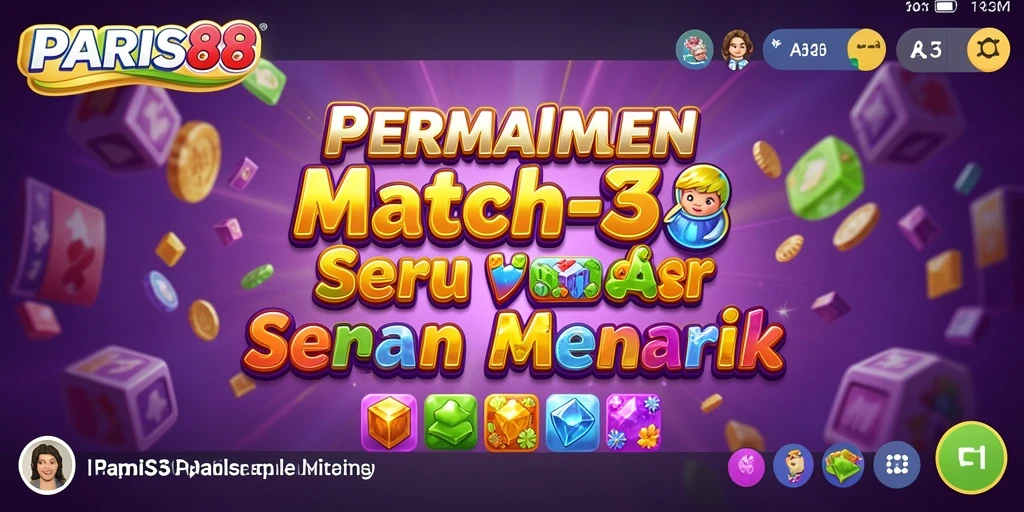 Screenshot utama PARIS88 menampilkan gameplay seru dari permainan Match-3.