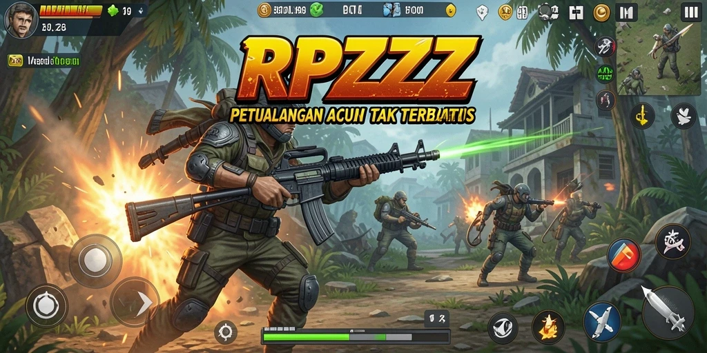 Tampilan gameplay RPZZZ yang menegangkan dan seru saat bertarung.