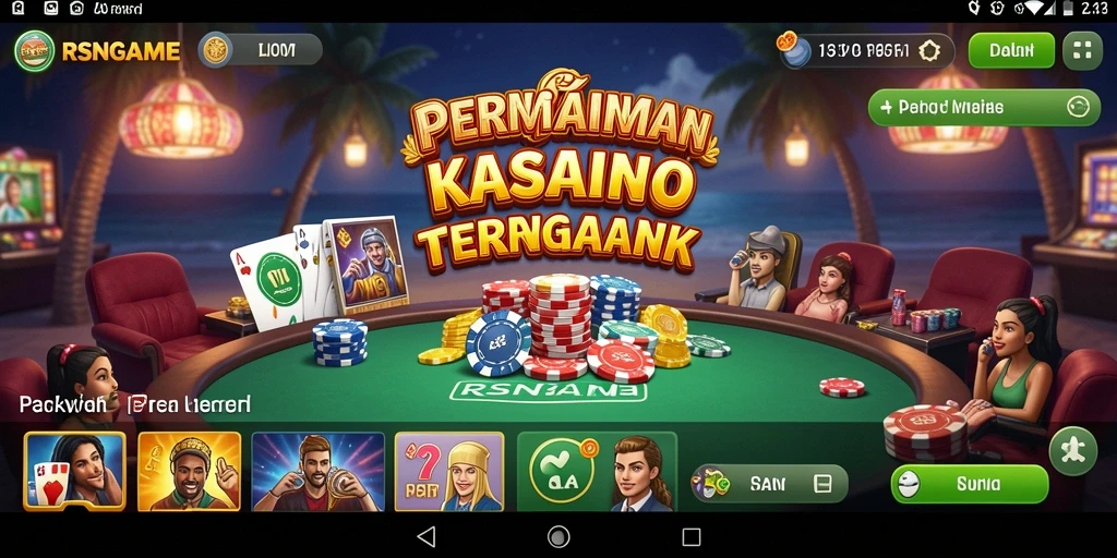 Screenshot utama RSNGAME menampilkan gameplay kasino yang mendebarkan.
