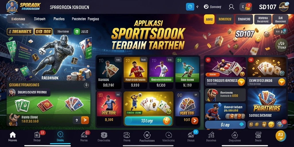 Screenshot gameplay dari aplikasi Sportsbook SD107 yang menampilkan antarmuka taruhan.
