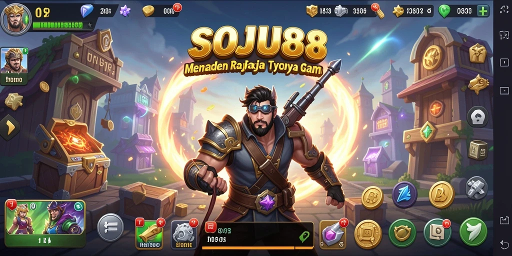 Tangkapan layar utama SOJU88 menunjukkan momen seru dalam gameplay Tycoon.