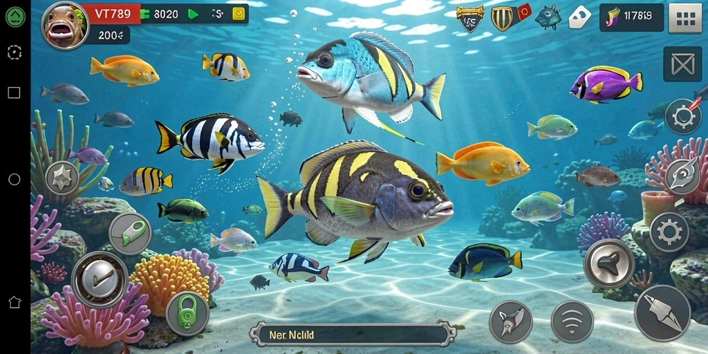 Screenshot gameplay Tembak Ikan di VT789 yang menampilkan aksi menembak ikan.