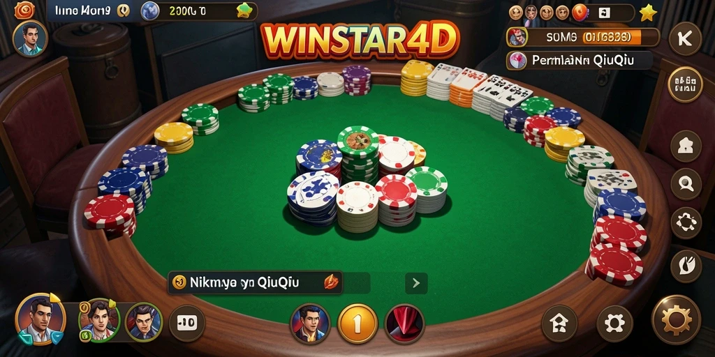 Tampilan gameplay seru dalam WINSTAR4D QiuQiu.